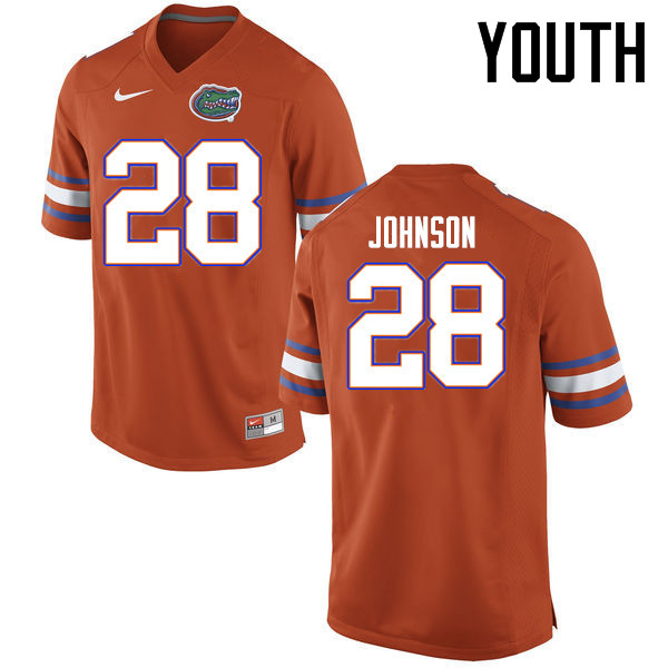 Youth Florida Gators #28 Kylan Johnson College Football Jerseys Sale-Orange - Click Image to Close